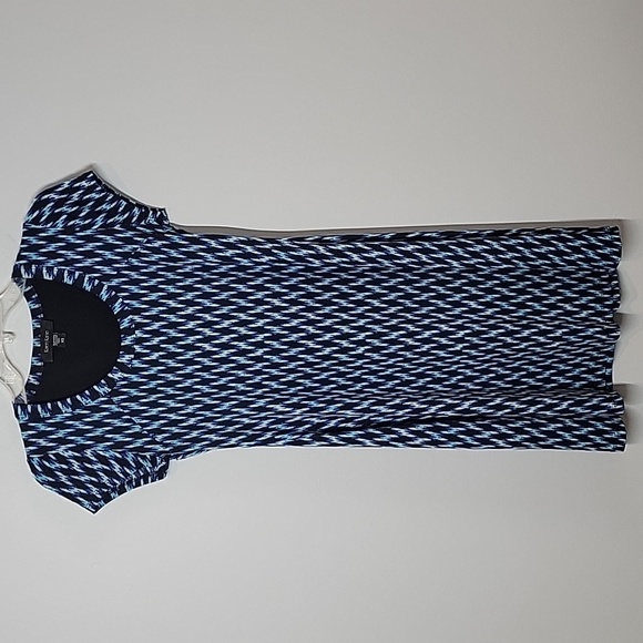 Karen Kane geometric blue & black short sleeve dress - Picture 2 of 5